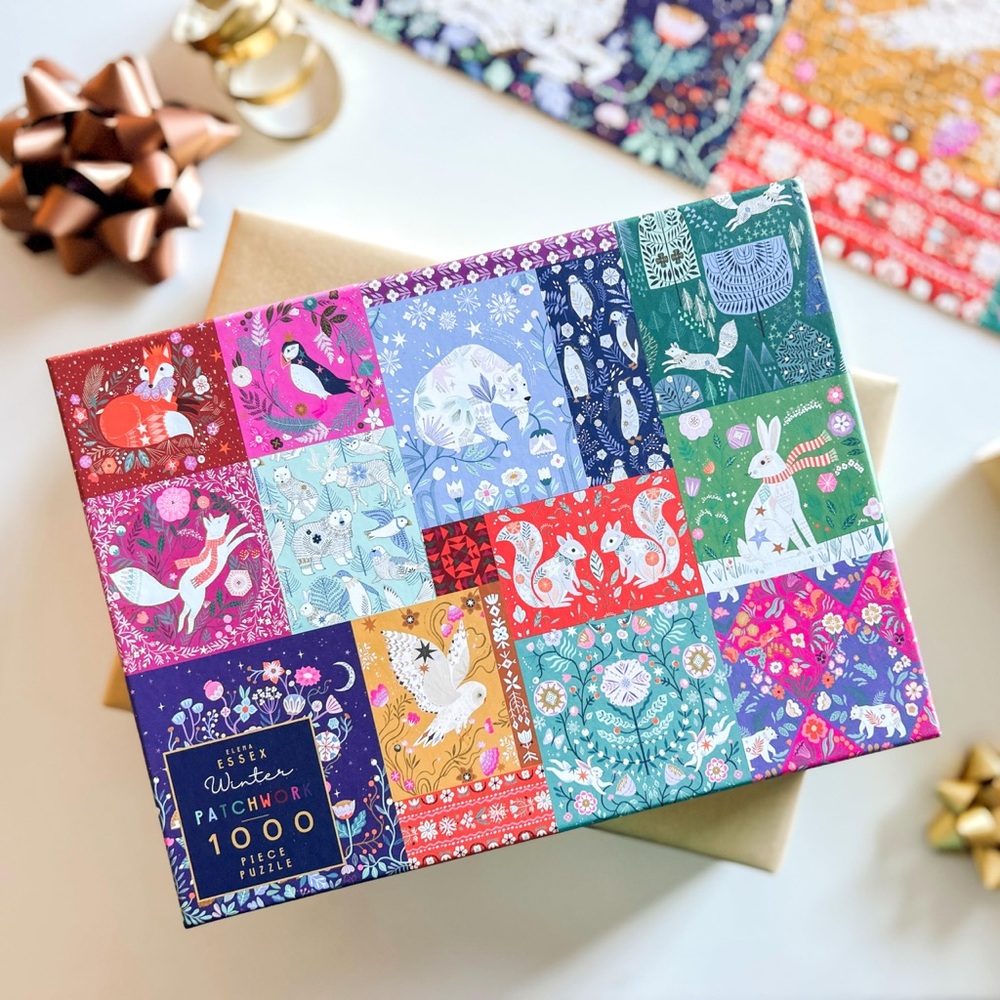 NWT Elena Essex Winter Patchwork 1000-Piece Puzzle - Picture 2 of 6